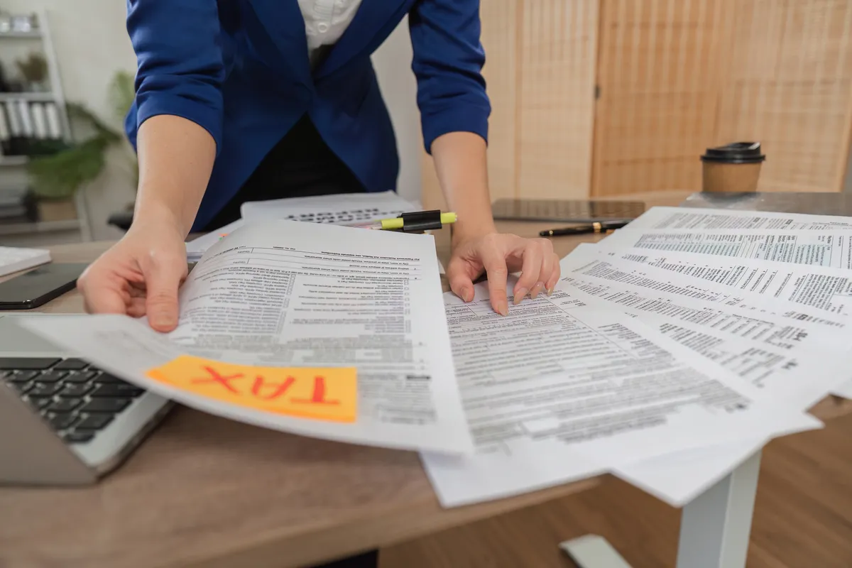 Tax professional working on client communications