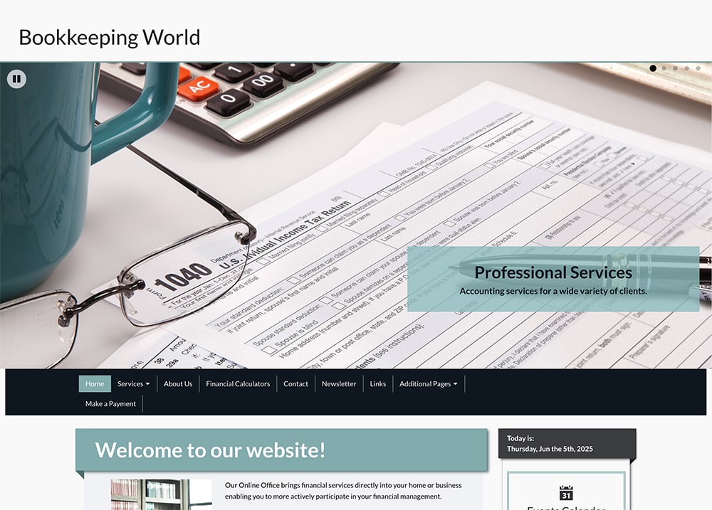 Preview of our website theme 1040 Professional